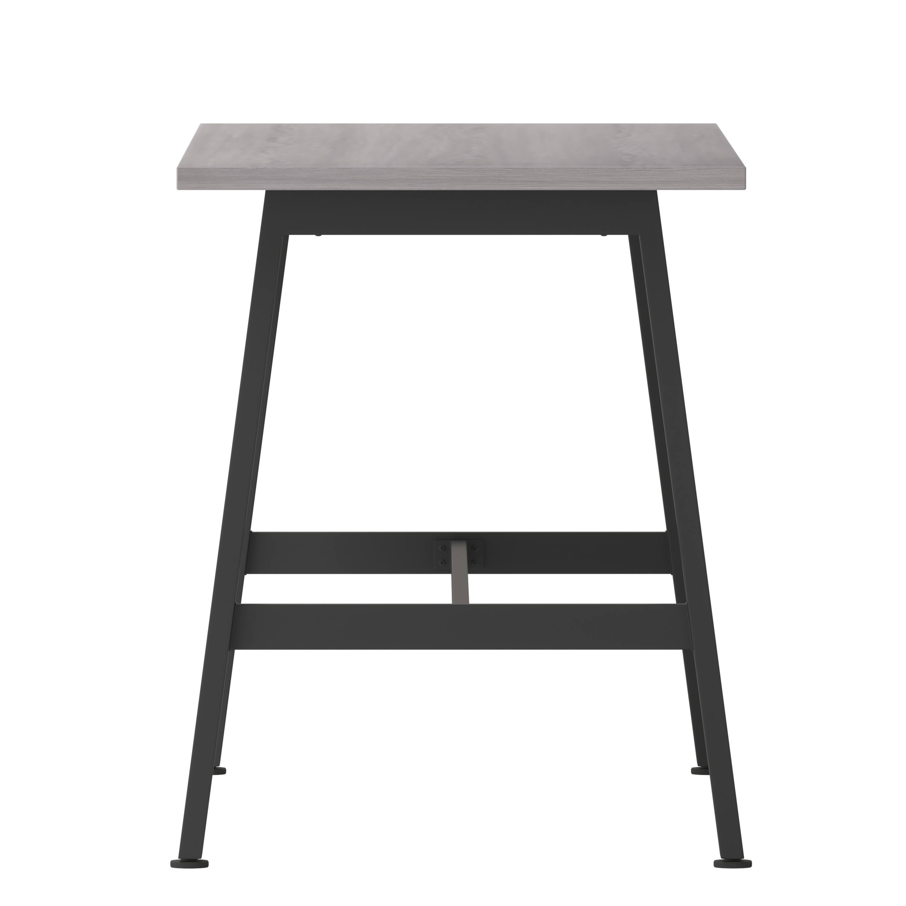 Alt View 5. Emma + Oliver - Remy 60x24 Dining or Gaming Table with Double Sided Laminate Table Top and Heavy Duty A-Frame Steel Base - Gray Oak.