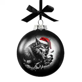 OrnamentallyYou - Werewolf Christmas Spooky Portrait Glass Ornament Black Horror Halloween Tree Decoration - Multi-colored