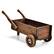 Alt View 2. Costway - Decorative Wagon Cart Plant Flower Pot Stand Wooden Raised Garden Planter Box - Rustic Brown.