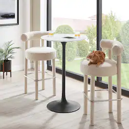 Modway - Lippa Round Wood Bar Table - Black White