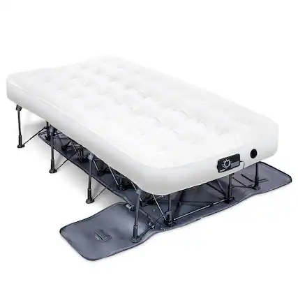 Front. Ivation - EZ-Bed Self Inflating Air Mattress, Twin Size Air Mattress with Built In Pump & Case - White.