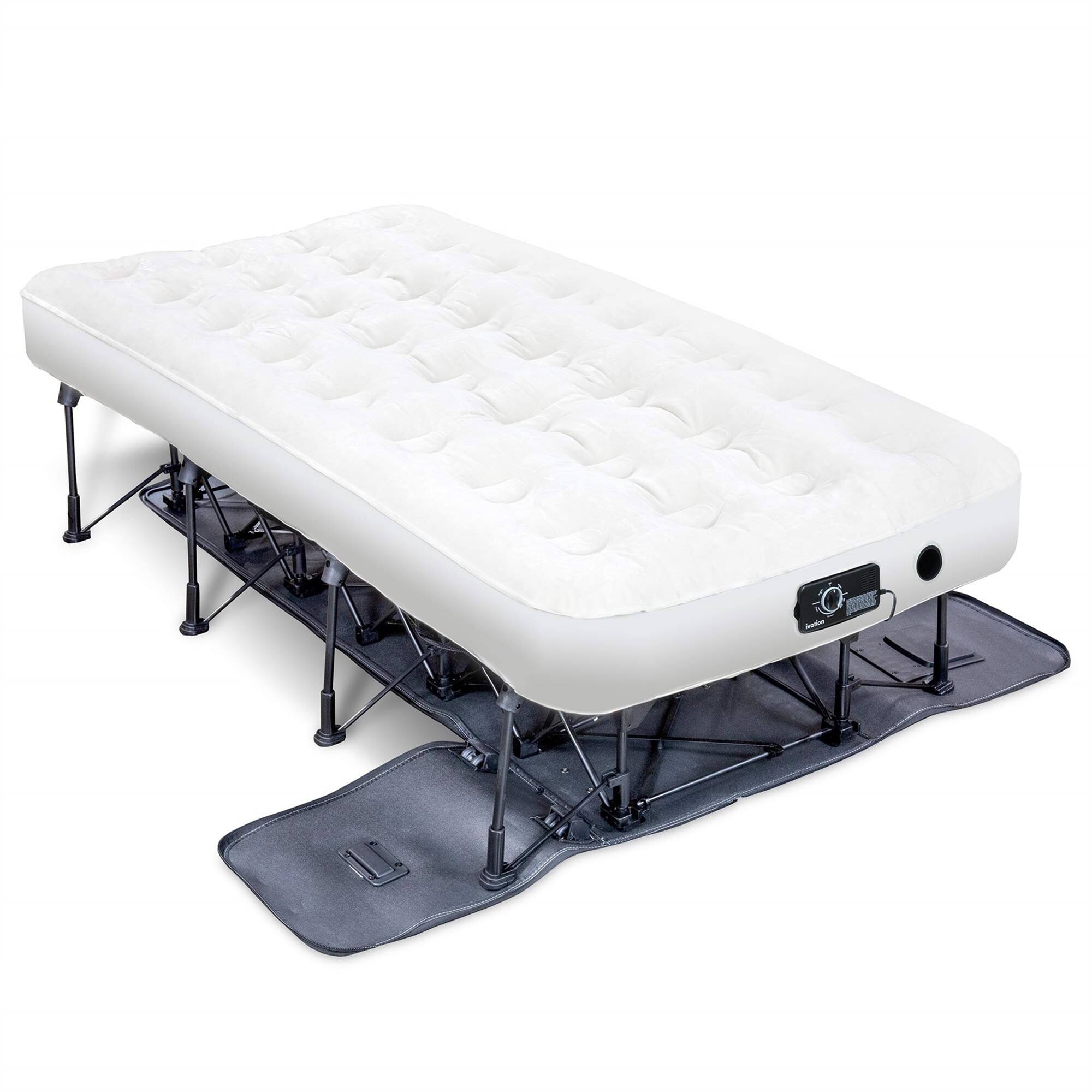 Front. Ivation - EZ-Bed Self Inflating Air Mattress, Twin Size Air Mattress with Built In Pump & Case - White.