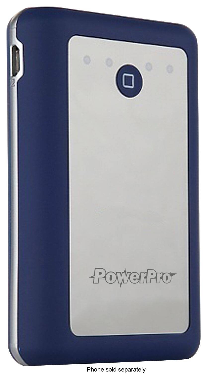 Front. Luna - PowerPro USB Portable External Battery Charger - Blue/White.