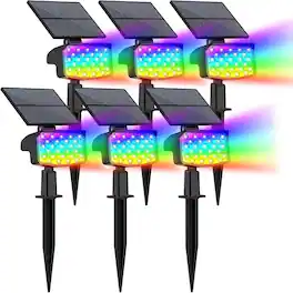 MOSZAR LLC - Waterproof Solar Christmas Lights with 9 Modes, 6 Pack Outdoor - Multicolor