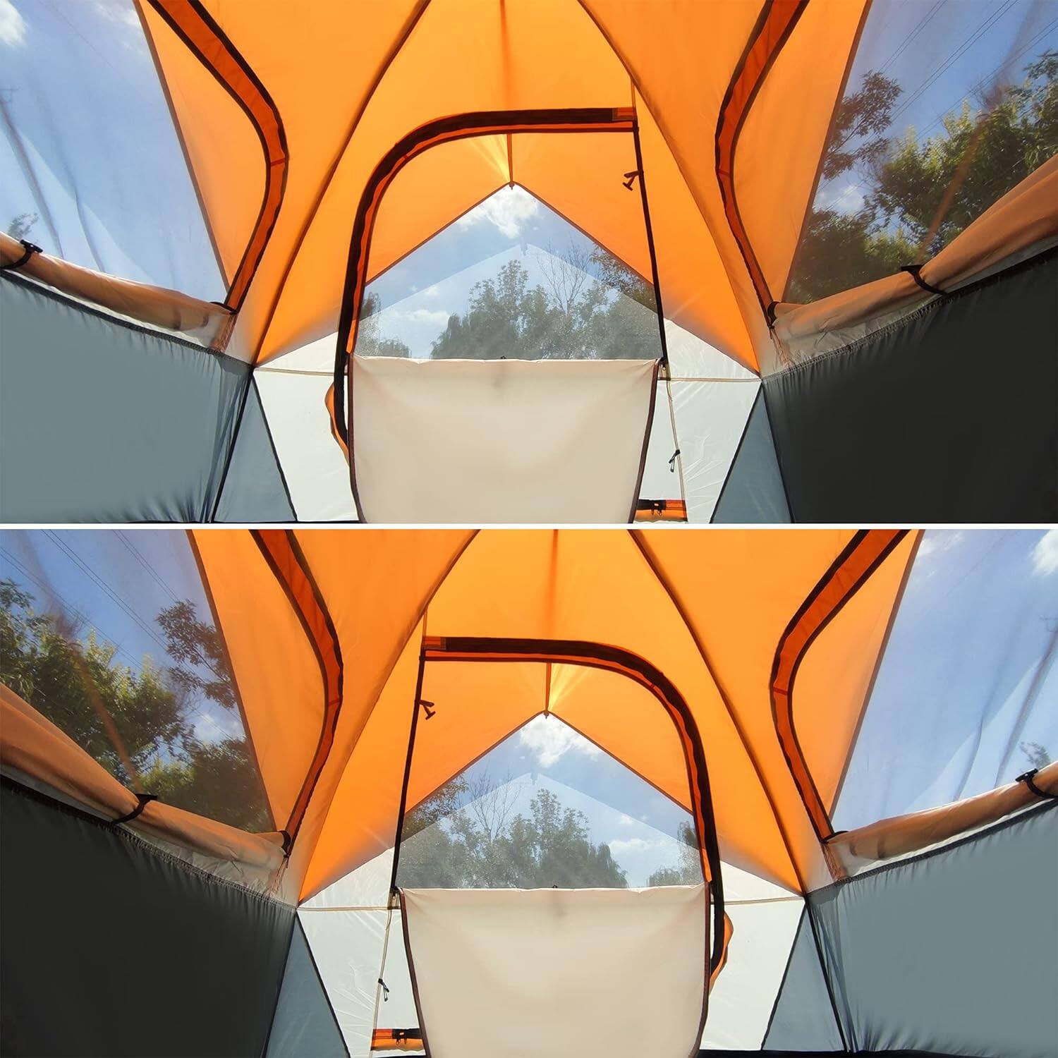 Back. APRILSOUL - Person Family Camping Tent Portable Lightweight Waterproof Cabana Beach - Orange.