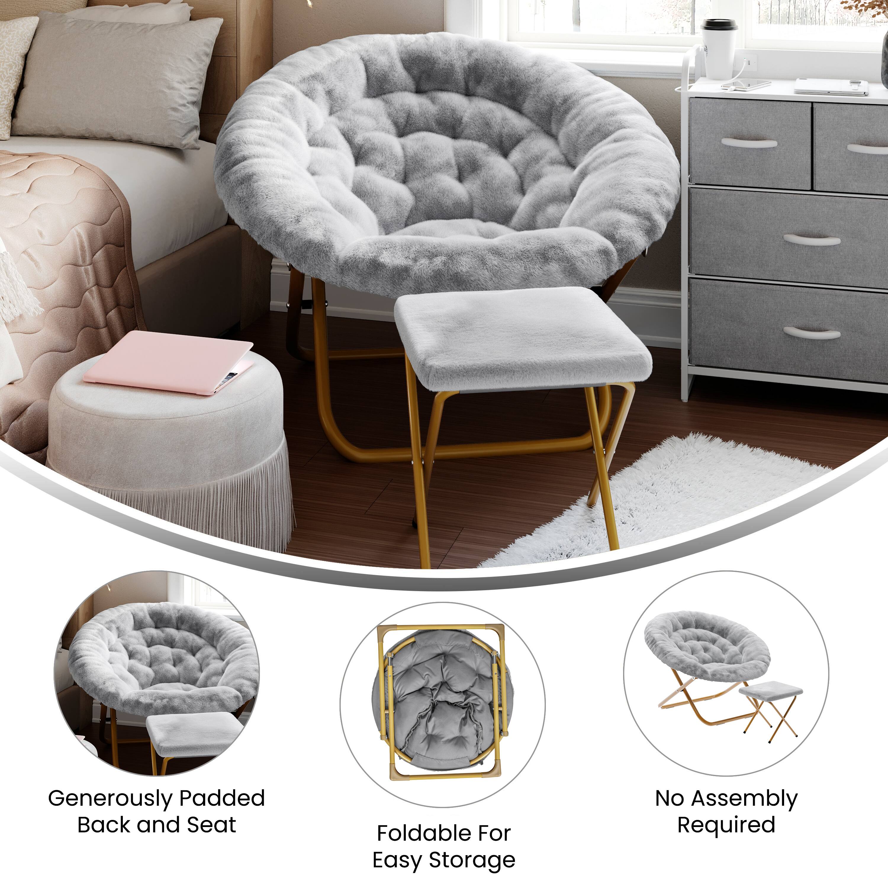 Generously Padded Back and Seat  
Foldable For Easy Storage  
No Assembly Required
