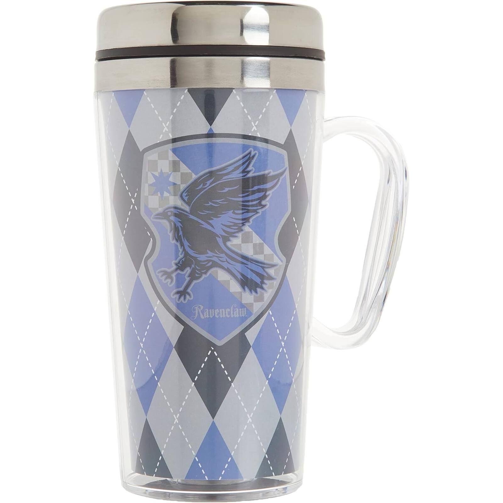 Back. Spoontiques - Spoontiques Harry Potter Ravenclaw Double Walled Stainless and Acrylic Insulated Travel Mug 14 ounce - Multicolor.