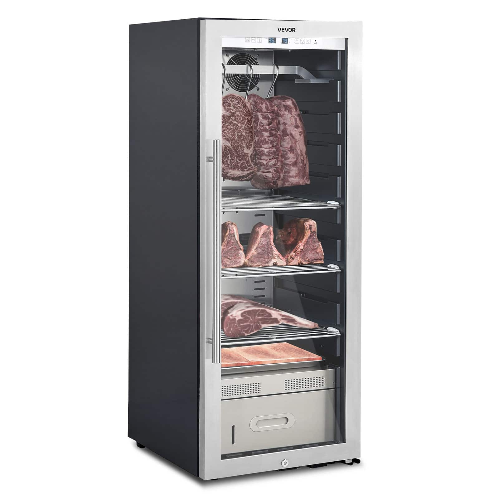VEVOR - 232 LBS Dry Aging Fridge for Steaks, Meat Aging Refrigerator with Accurate Temperature and Humidity Control - Silver