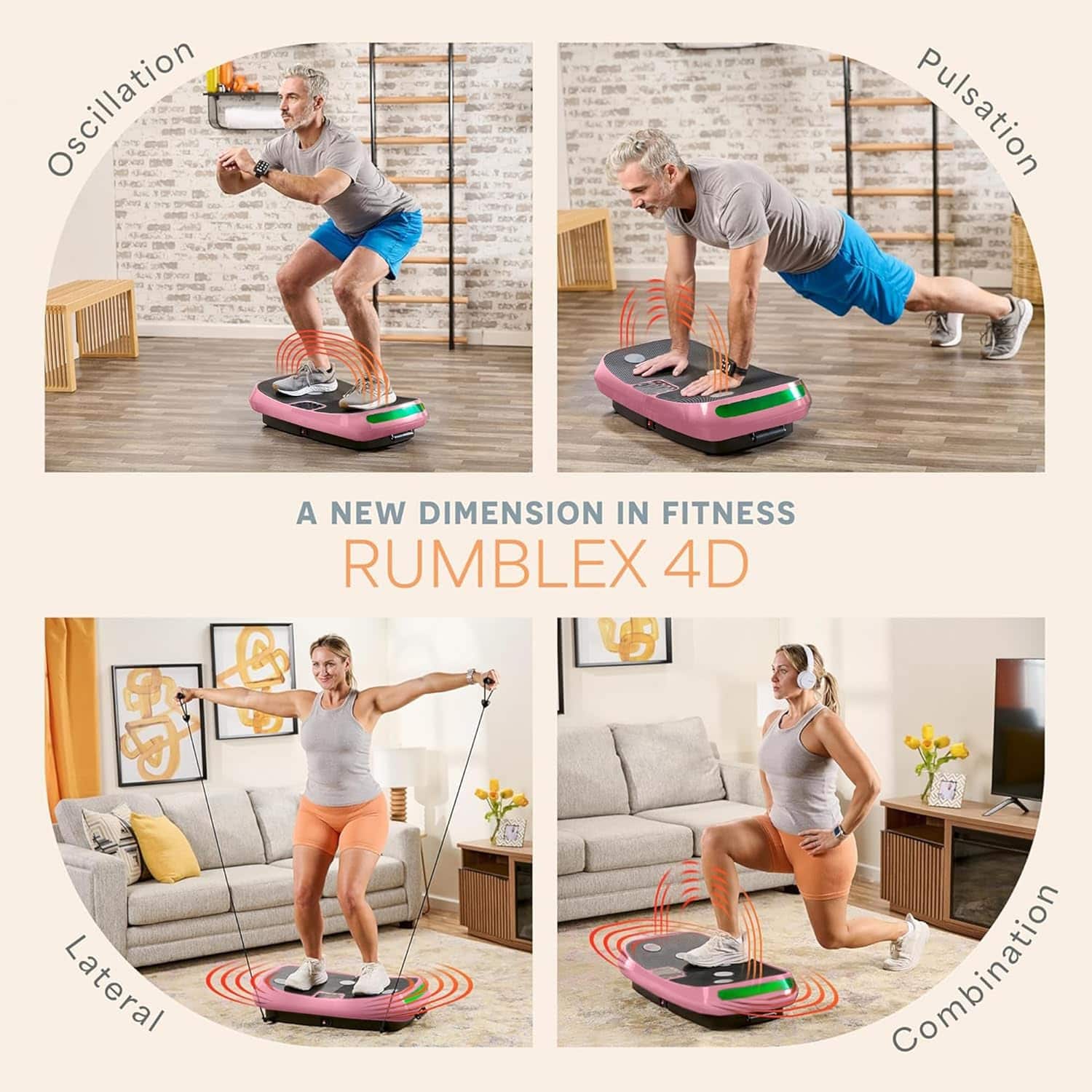 LifePro Rumblex 4D Vibration Plate – Triple Motor Whole Body
