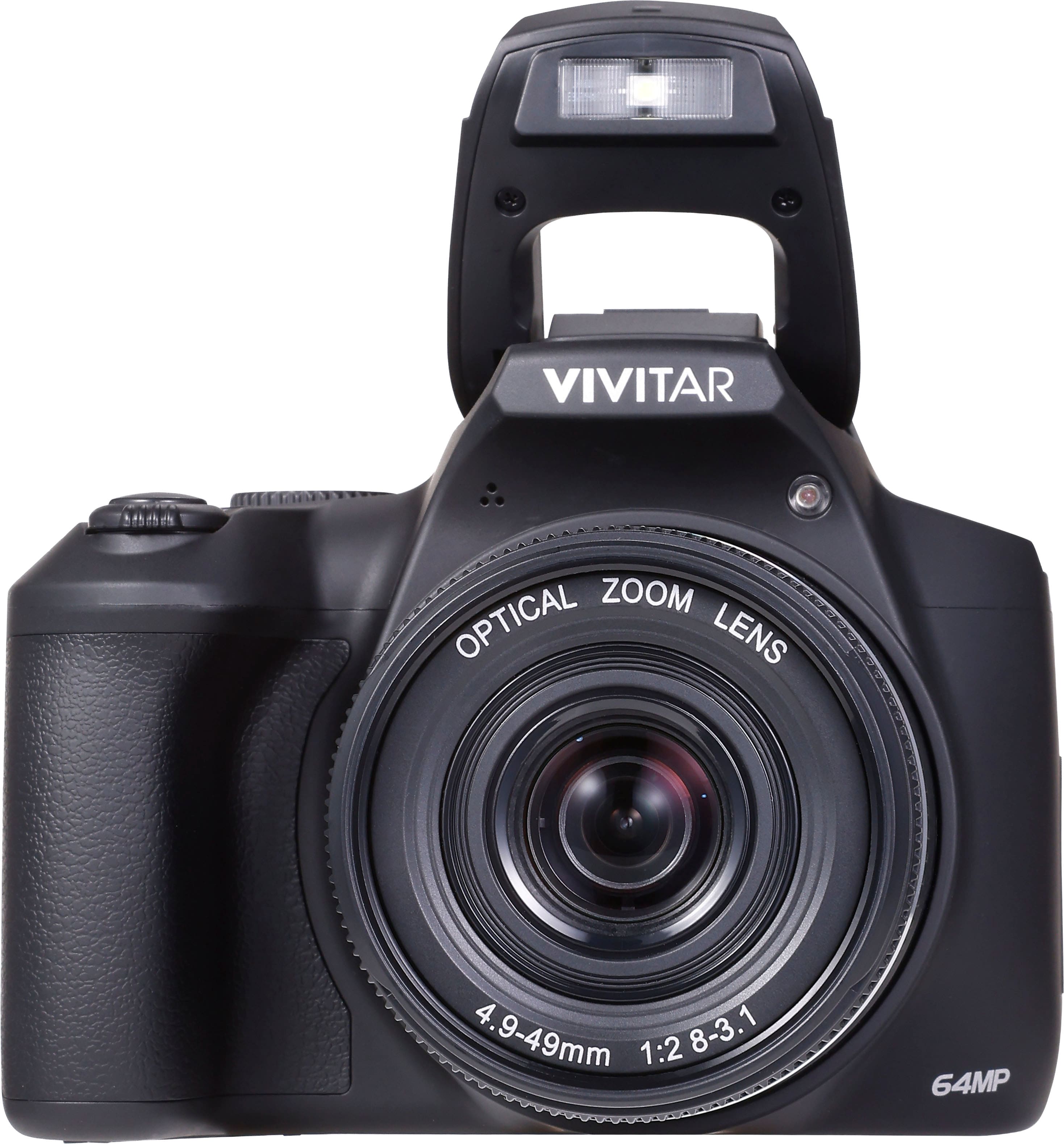 Vivitar - 4K (2160) Video Hybrid Optical Zoom Bridge Camera with Lens - Black - Front_Zoom