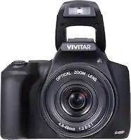 Vivitar - 4K (2160) Video Hybrid Optical Zoom Bridge Camera with Lens - Black - Front_Zoom