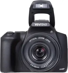 Vivitar - 4K Hybrid Optical Zoom Bridge Camera - Black - Front_Zoom