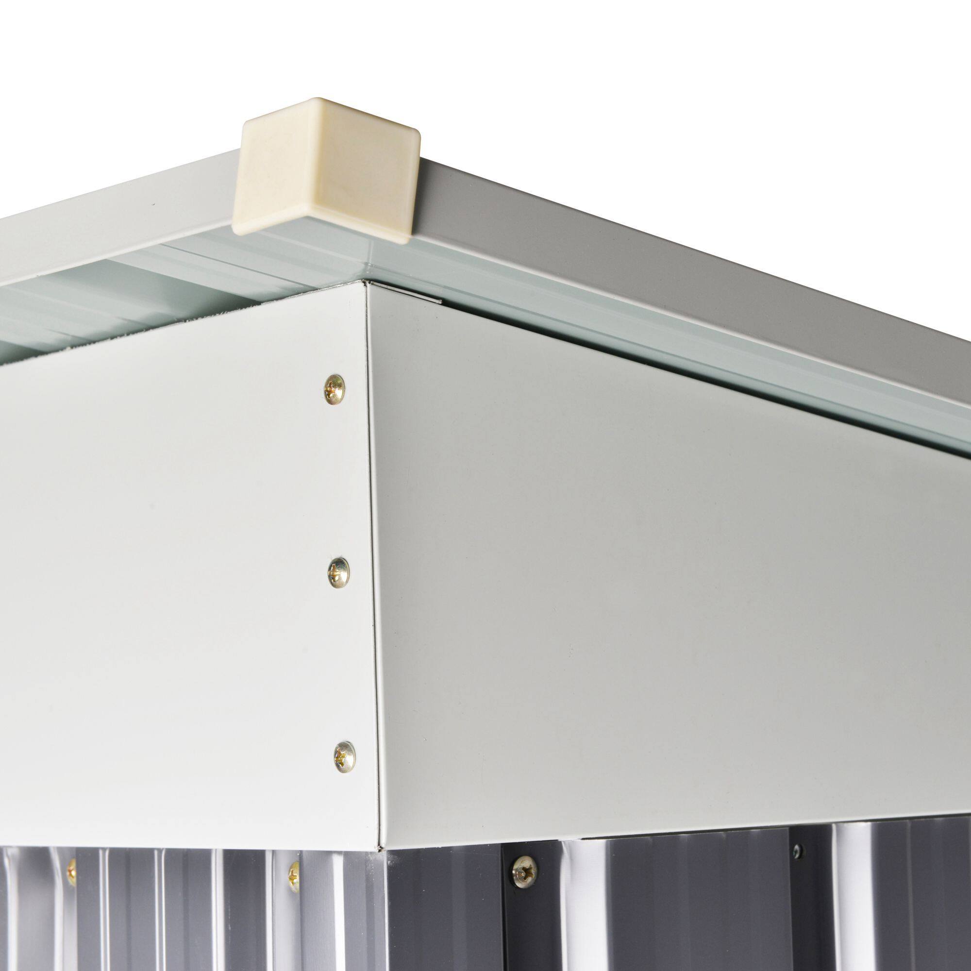 Alt View 8. Outsunny - 6' x 4' Metal Lean to Garden Shed, Outdoor Storage Shed, Garden Tool House with Double Sliding Doors.