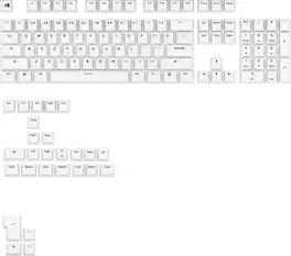 Glorious - GPBT Basics Universal Keycap Set Compatible with Most 100% 85% 80% TKL 60% Compact 75% Mechanical Keyboards - Classic White