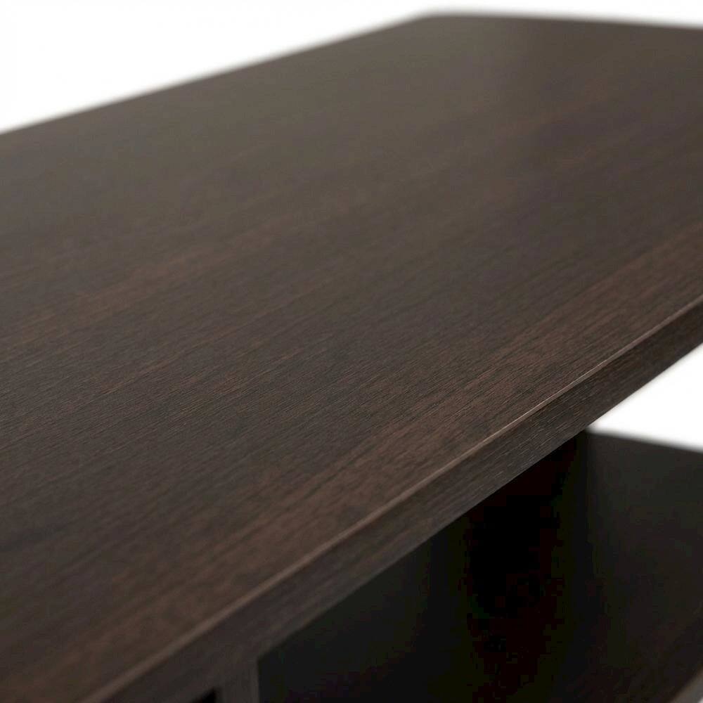 Alt View 4. FurniFact - Dark Brown TV Stand with Composite Wood Finish for Living Room Storage - Brown.