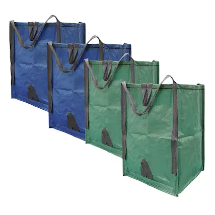 Front. Z-Edge - Improvements by Z-EDGE Heavy Duty Home and Yard Bags - 4-pack - Green + Blue.