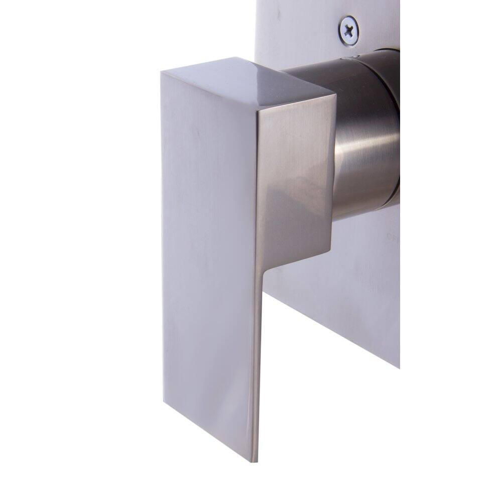 Alt View 1. Alfi - Brushed Nickel Modern Square Pressure Balanced Shower Mixer - Silver.