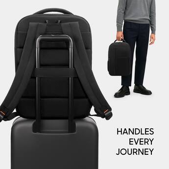 backpack business travel Mancro Laptop Backpack, Anti Theft Slim Laptop Bag for Men The travel strap on the back of the bag makes combining luggage a breeze The Pro Travel Backpack in