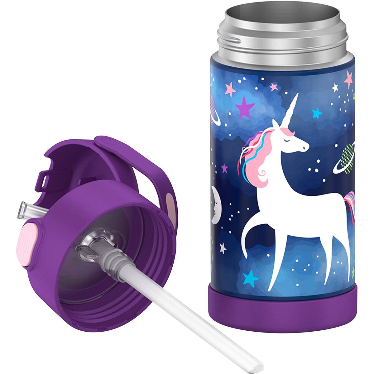 Alt View 3. Thermos - Thermos 12 oz. Kid's Funtainer Insulated Water Bottle - Space Unicorn - Space Unicorn.