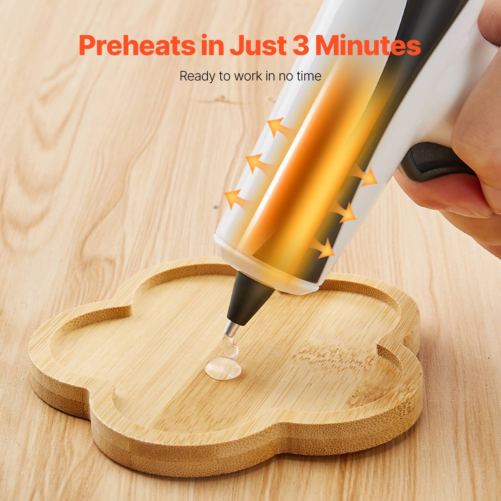 Preheats in Just 3 Minutes  
Ready to work in no time