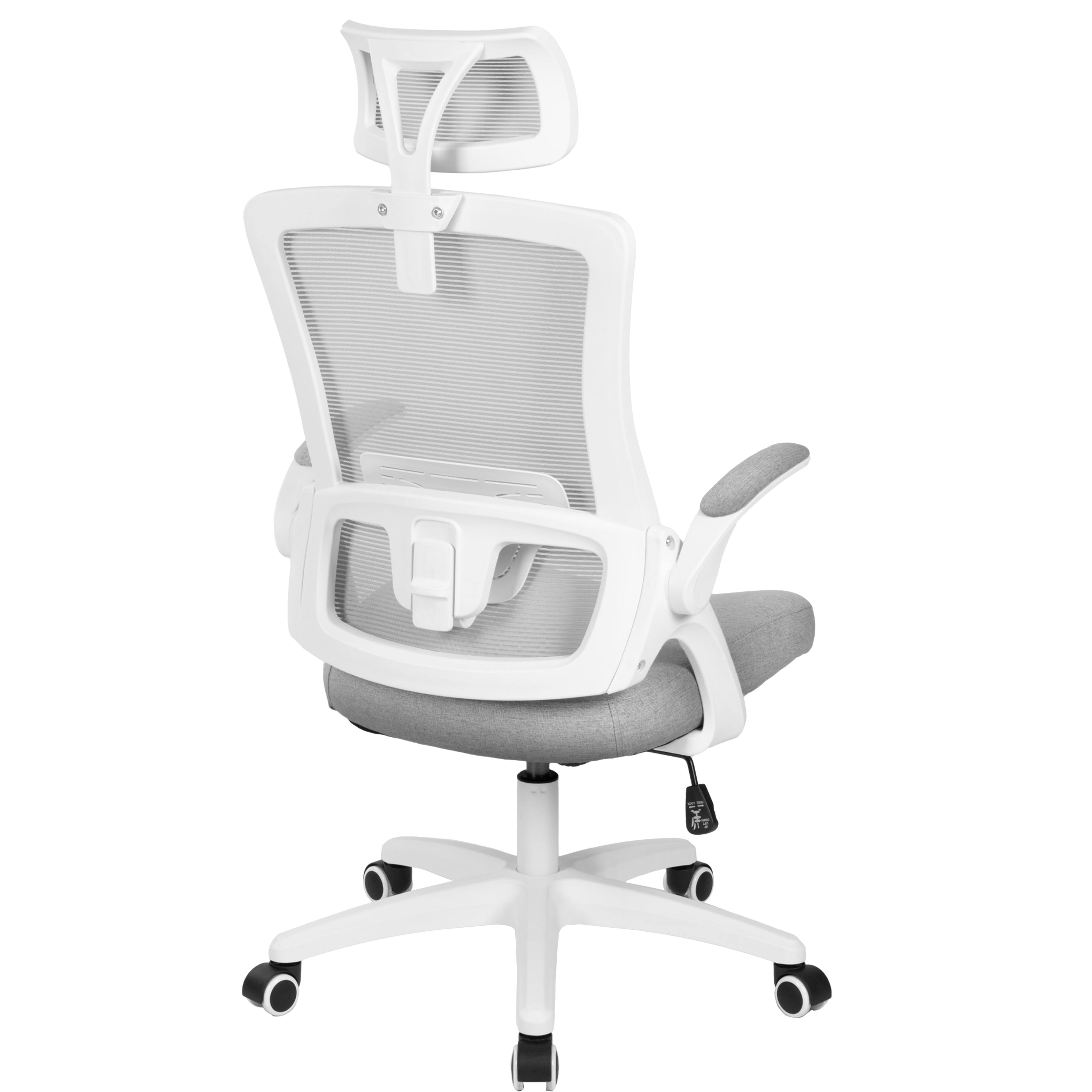 Alt View 8. Neo Chair - Office Desk Chair Computer High Back Support Mesh Comfy Adjustable Ergonomic Headrest Lumbar Rolling Flip-up Armrests - Plastic Base-Gray.