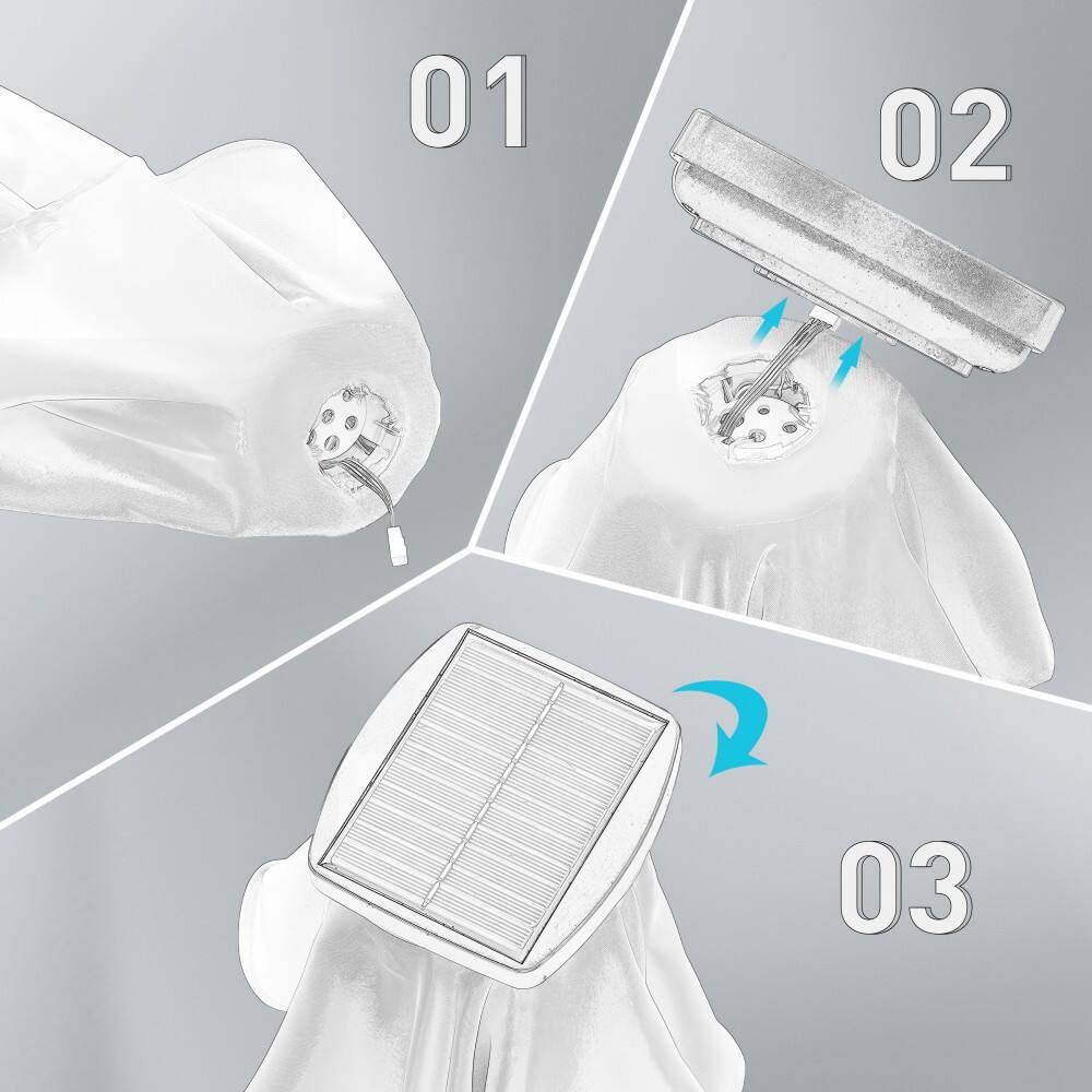 Back. Ainfox - Ainfox 10ft Led Light Bar Patio Umbrella With Umbrella Base  For Market,Yard,Lawn Etc - Blue.