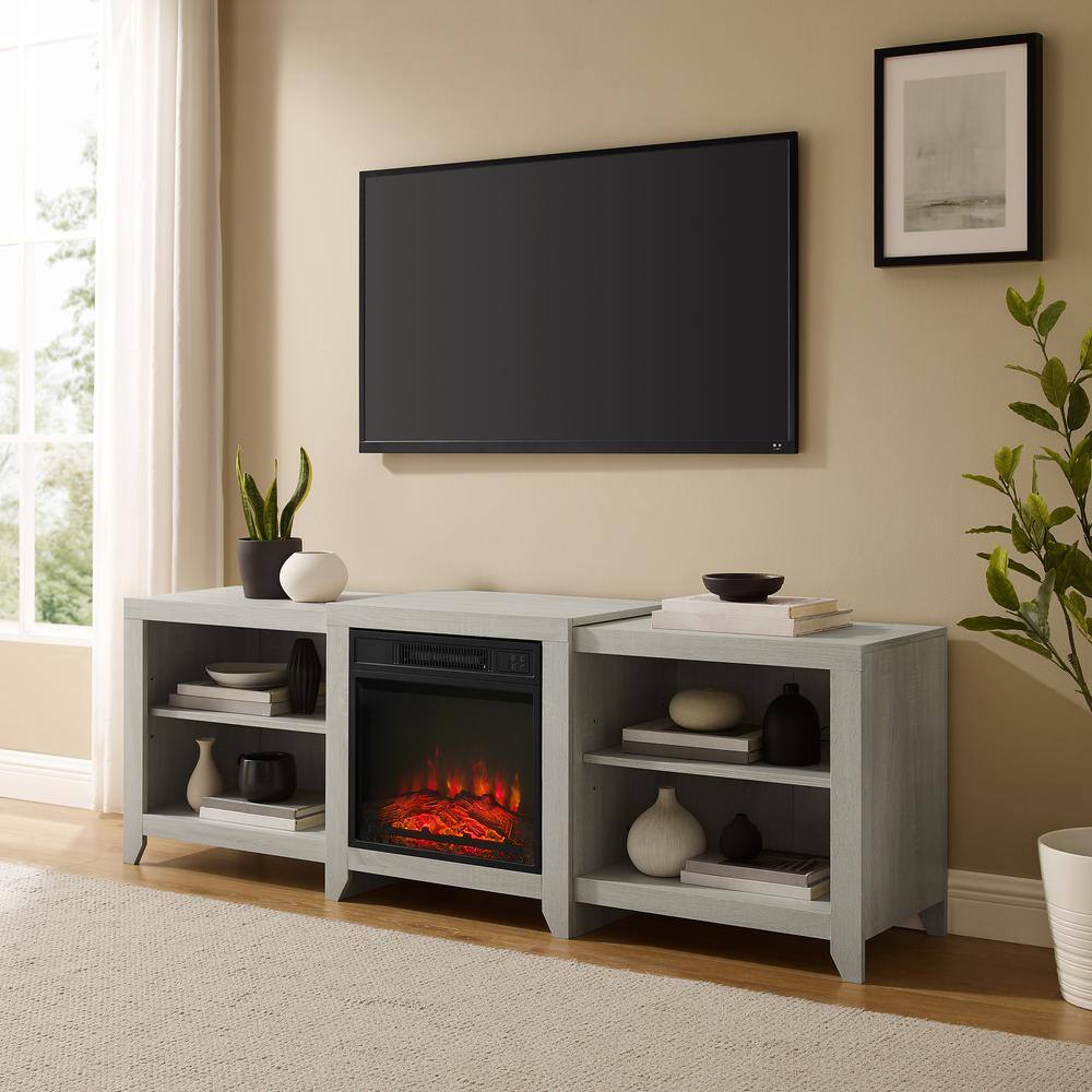 Alt View 1. Crosley Furniture - Ronin Low Profile Fireplace Tv Stand For 75+ Inch Tv - White.