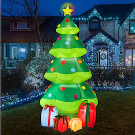 Best Choice Products - 10ft Inflatable Christmas Tree, Large Lighted Outdoor Blow Up Decor w/ 10 LED Lights - Green