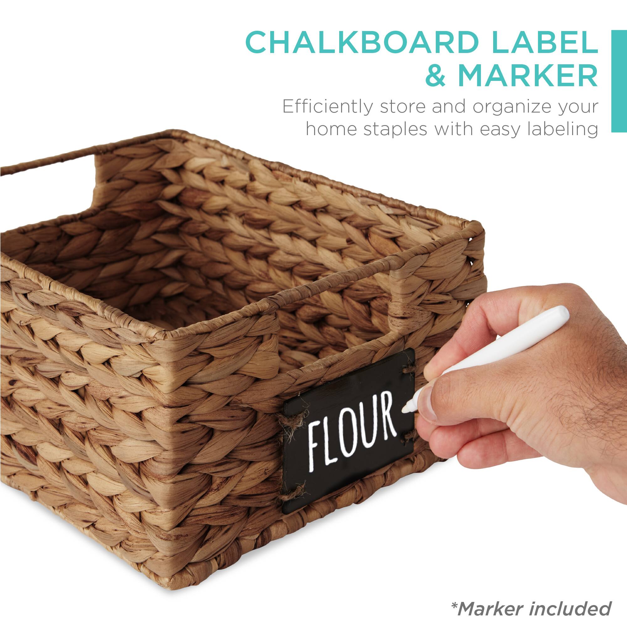 CHALKBOARD LABEL & MARKER  
Efficiently store and organize your home staples with easy labeling  

FLOUR  

*Marker included