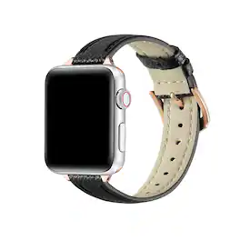 Posh Tech - Cleo Skinny Leather Band for Apple Watch - Black
