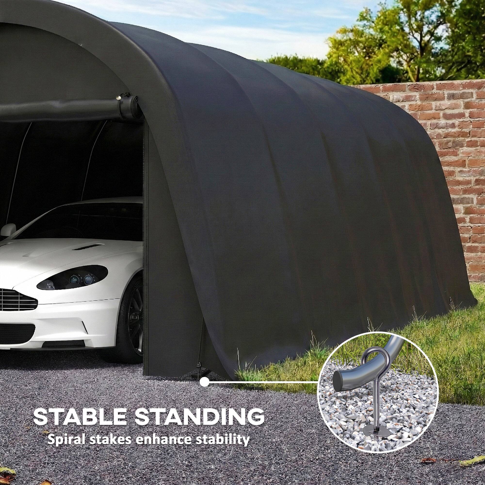 STABLE STANDING  
Spiral stakes enhance stability