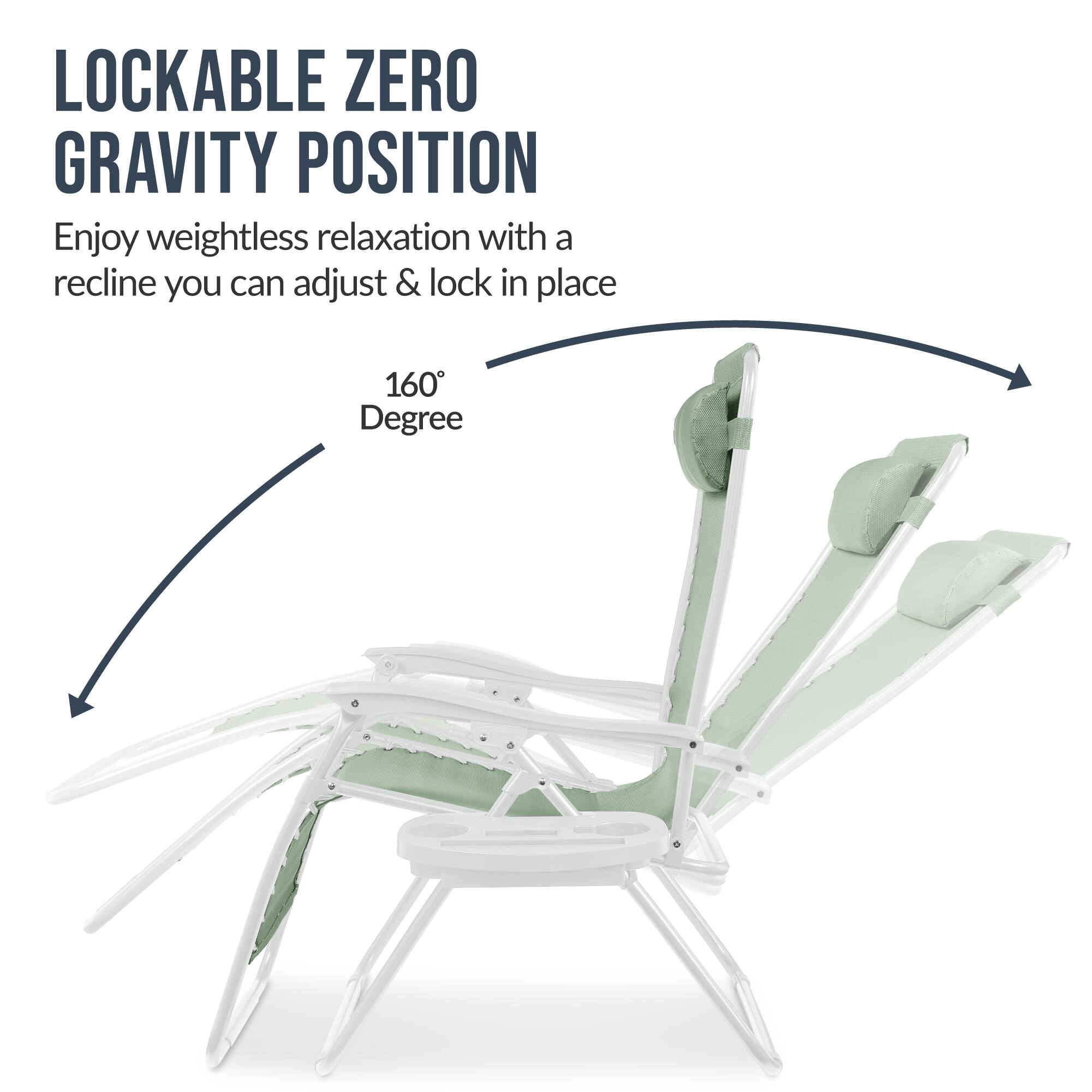 LOCKABLE ZERO GRAVITY POSITION

Enjoy weightless relaxation with a recline you can adjust & lock in place

160 Degree