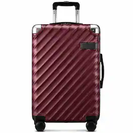 LUGGEX - 20 Inch Carry On Luggage Expandable Airline Approved PC Hardside Suitcase with TSA Lock KVC - EX-Core - Cherry
