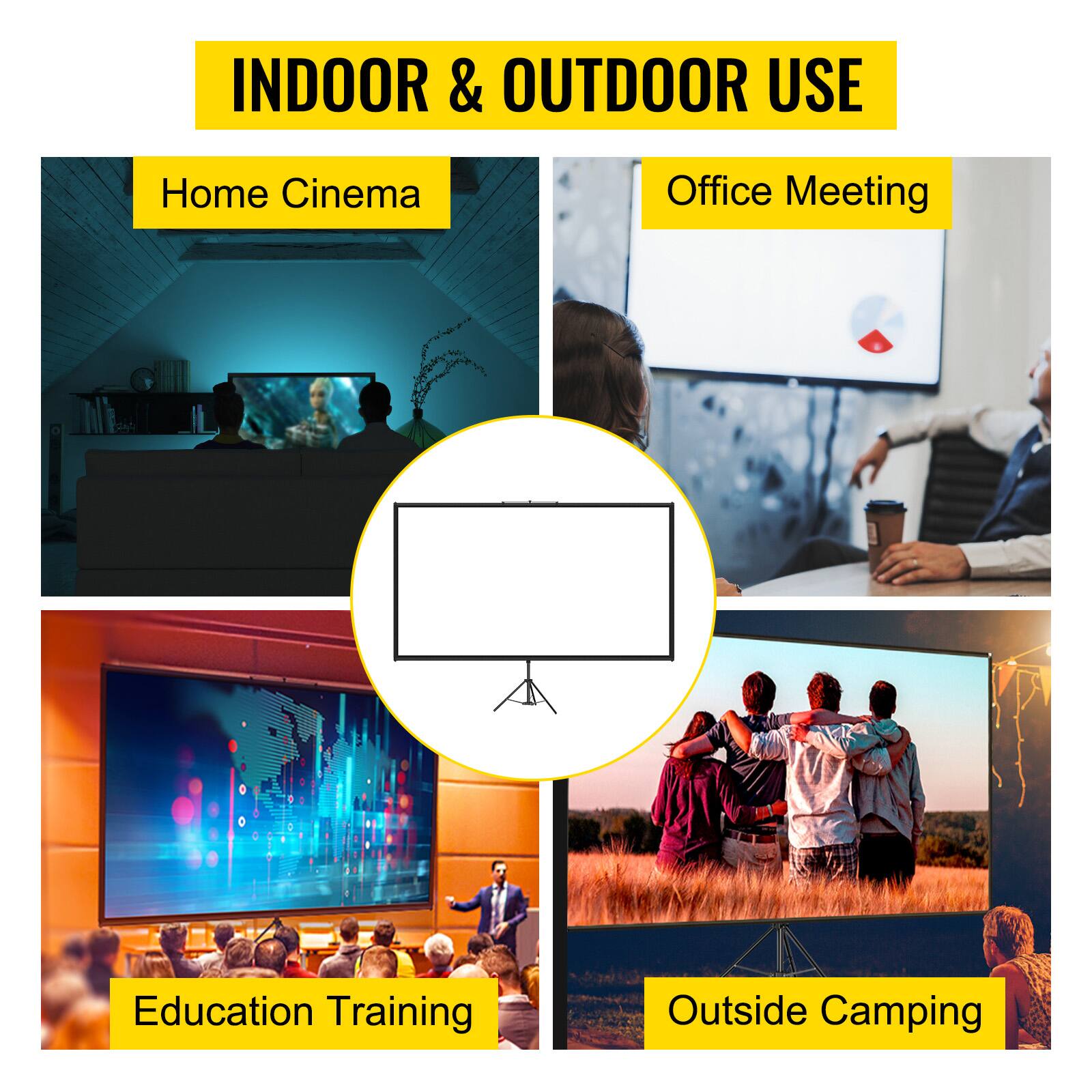 INDOOR & OUTDOOR USE

Home Cinema
Office Meeting
Education Training
Outside Camping
