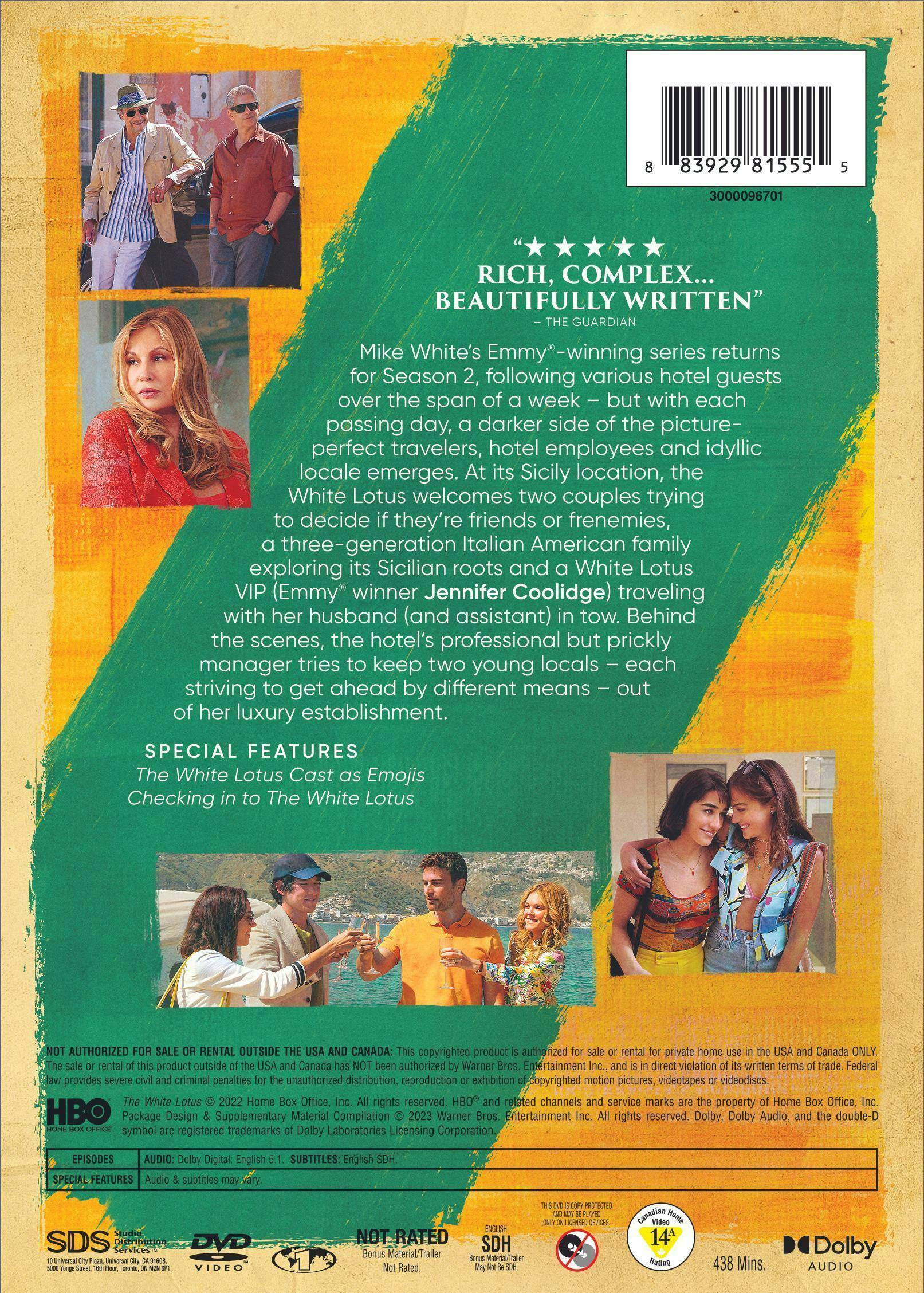 Back. The White Lotus: The Complete Second Season [DVD].