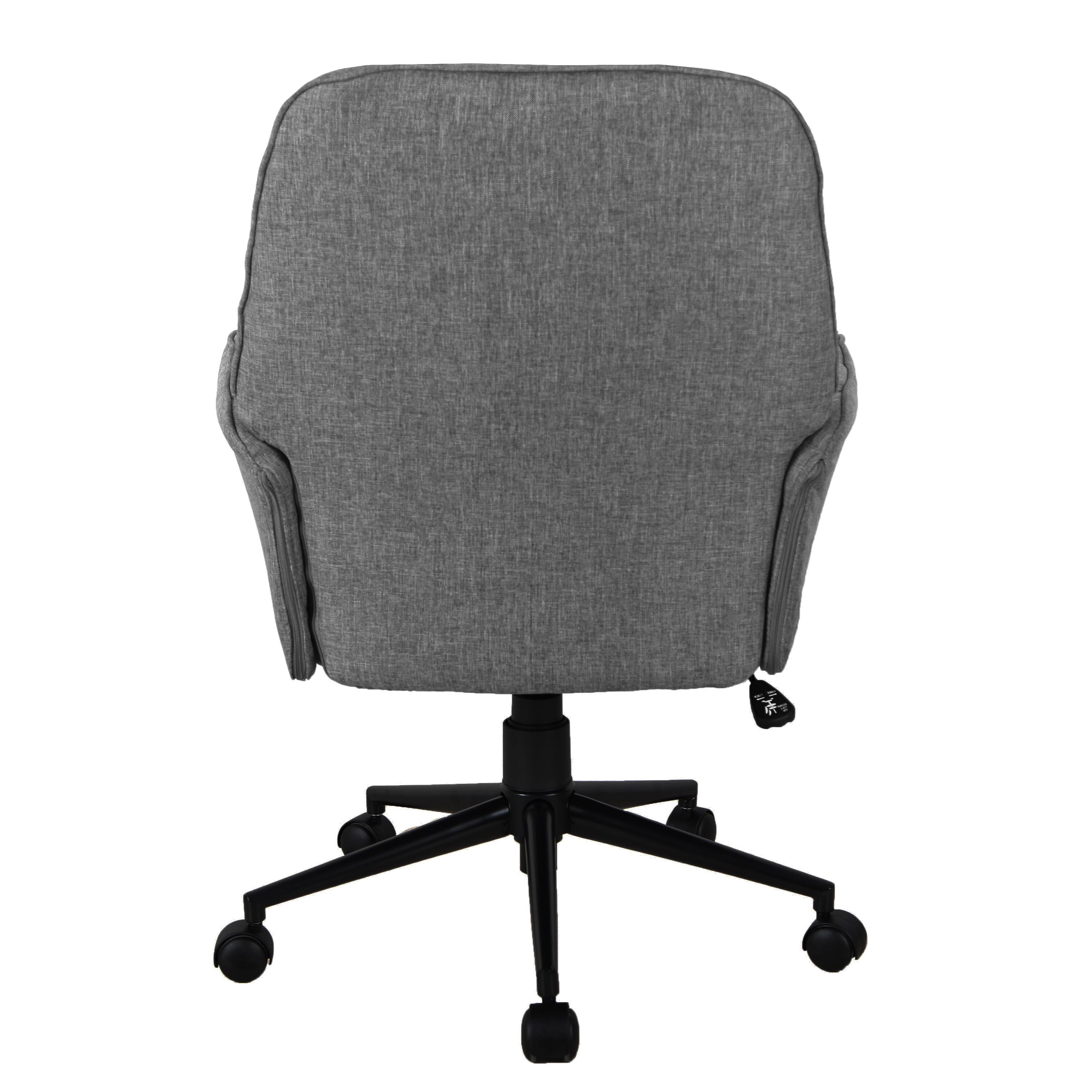 Back. Forest'nSky - Techni Mobili Tufted Upholstered Office Chair with Arms, Grey, Modern Design - Gray.