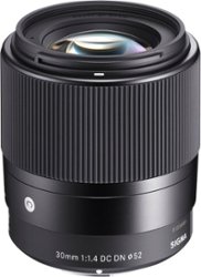 Sigma - 30mm 1.4 DC DN Contemporary Lens for select mirrorles cameras with Micro Four Thirds mount - Black - Front_Zoom