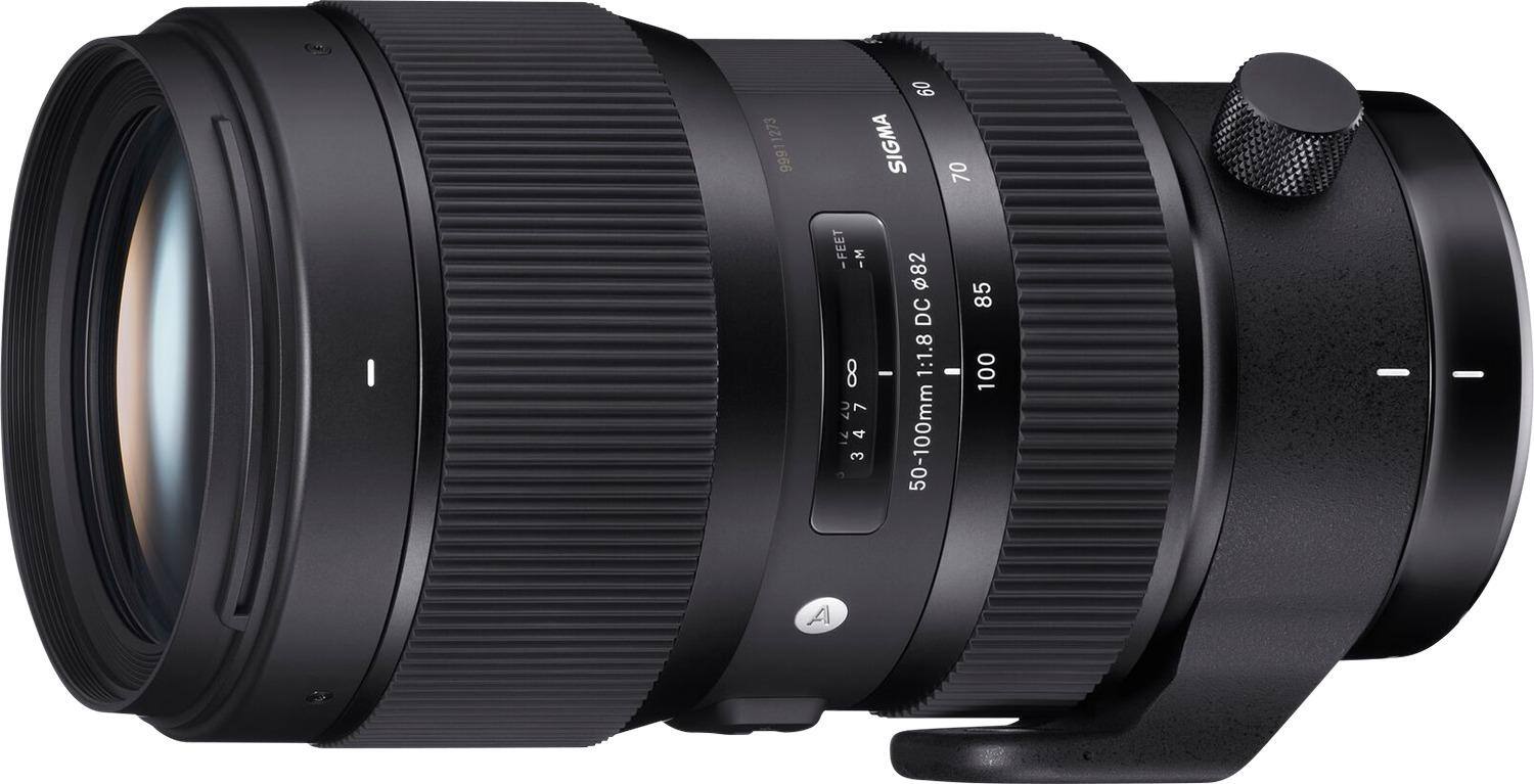 Left. Sigma - 50-100mm F1.8 DC HSM Art Telephoto Zoom Lens for Nikon APS-C DSLR Cameras - Black.