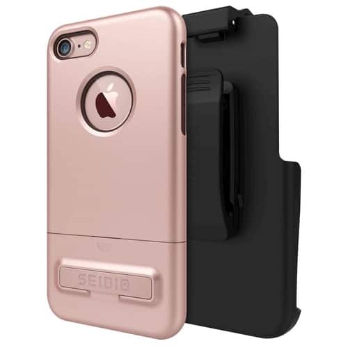 Seidio - SURFACE Combo Case for Apple® iPhone® 7 - Chocolate brown/Rose gold - Larger Front