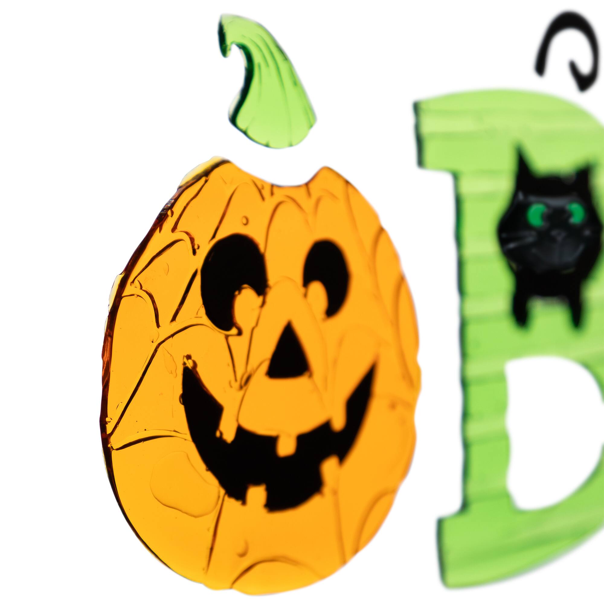 Alt View 3. Northlight - 14-Piece Orange and Green "Boo!" Halloween Gel Window Clings - Green.