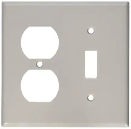 Front. Leviton - Leviton Gray 2 gang Thermoset Plastic Duplex/Toggle Wall Plate 1 pk - Gray.