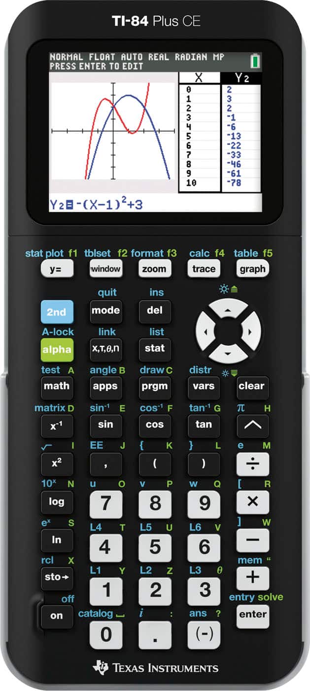 Instruments TI-84+ CE Graphing Calculator Black 84+CE Best Buy