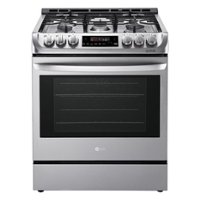 LG - 6.3 Cu. Ft. Slide-In Gas Range with ProBake Convection - Stainless steel - Front_Zoom