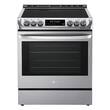 LG - 6.3 Cu. Ft. Self-Cleaning Slide-In Electric Convection Range - Stainless steel - Larger Front