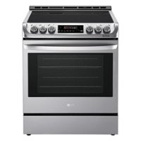 LG - 6.3 Cu. Ft. Slide-In Electric True Convection Range with EasyClean and UltraHeat 3200W Power Burner - Stainless Steel - Front_Zoom