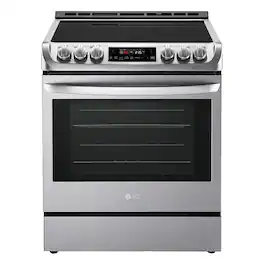 LG - 6.3 Cu. Ft. Slide-In Electric True Convection Range with EasyClean and UltraHeat 3200W Power Burner - Stainless Steel