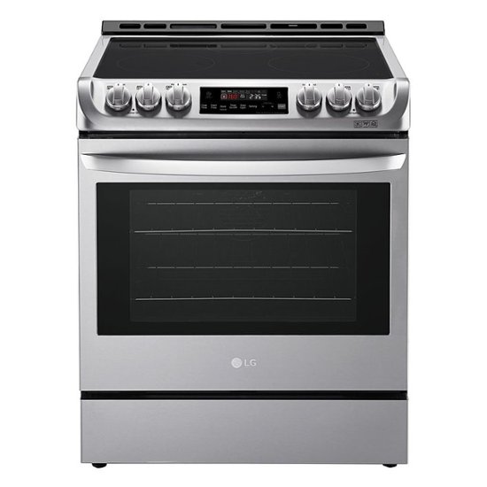 Front Zoom. LG - 6.3 Cu. Ft. Slide-In Electric Range with ProBake Convection - Stainless steel.