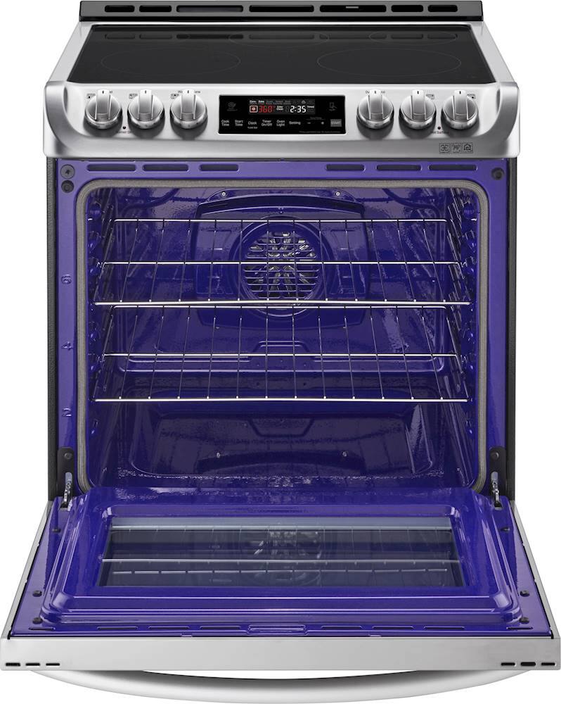 Alt View 14. LG - 6.3 Cu. Ft. Slide-In Electric True Convection Range with EasyClean and UltraHeat 3200W Power Burner - Stainless steel.