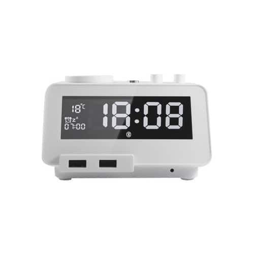 HomTime FM Alarm Clock Radio White 19308 Best Buy