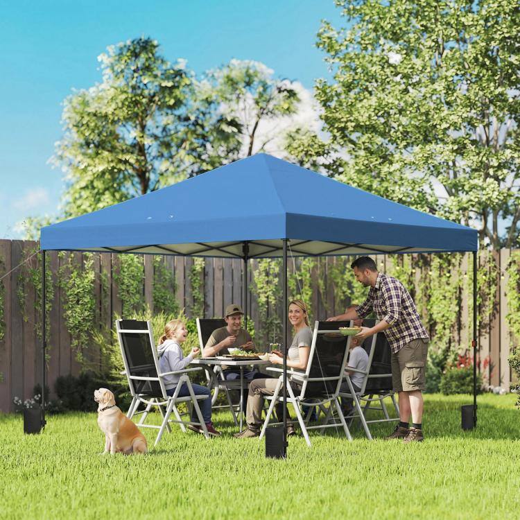 Alt View 1. PULUZ - 10 x 10 ft Pop Up Canopy Tent with One Push Setup, Outdoor Portable Instant Canopy Shelter w/ Roller Bag - Dark Blue.